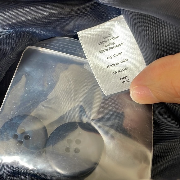 NWT. Talbots 8 Navy White Tweed Three-Button Blazer. - Picture 7 of 11